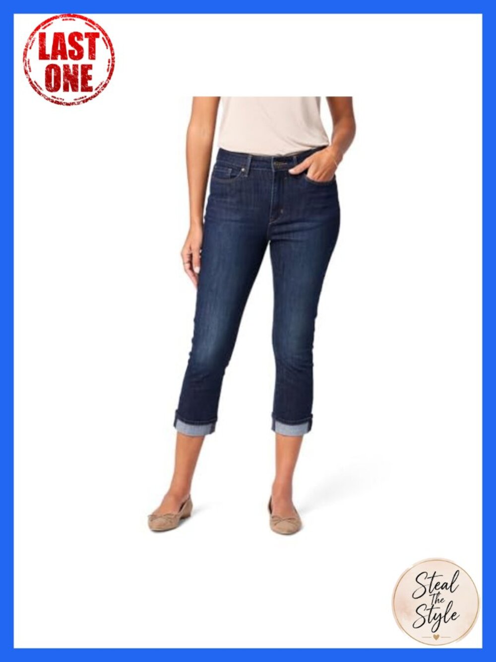 Mid Rise Slim Fit Capris Jeans Stretchable Cotton Blend